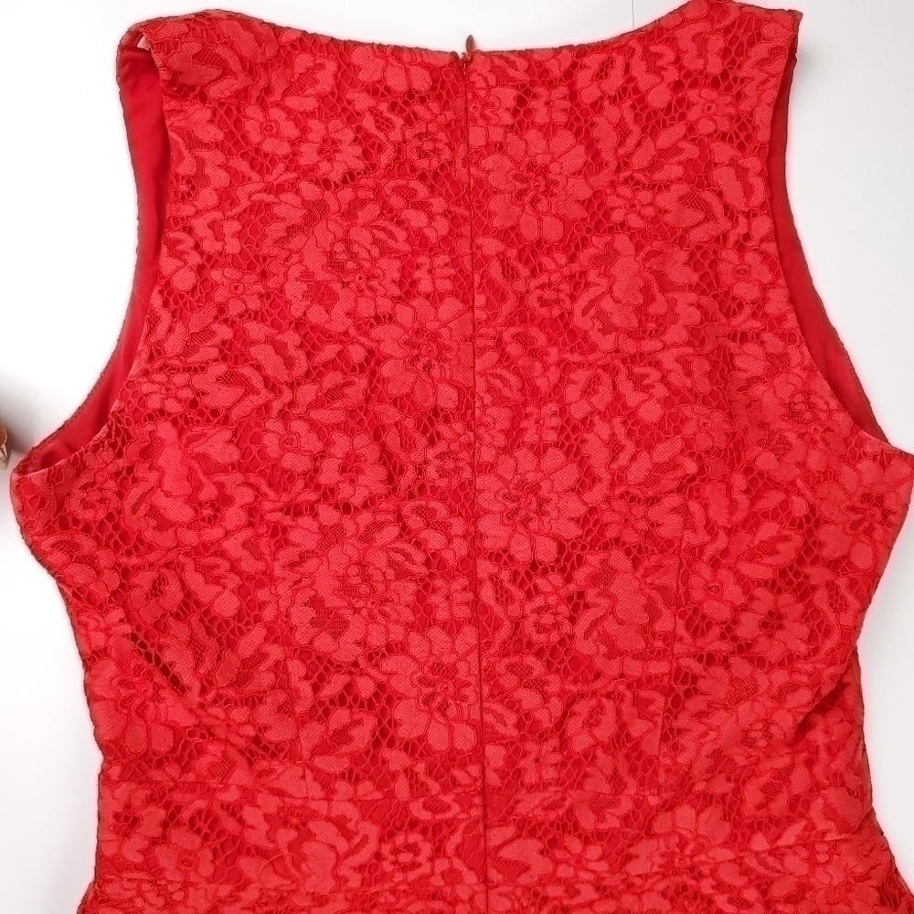 🔴 Shoshanna Anthropologie Red Lace Dress Sz 0 - Picture 12 of 15